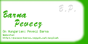 barna pevecz business card